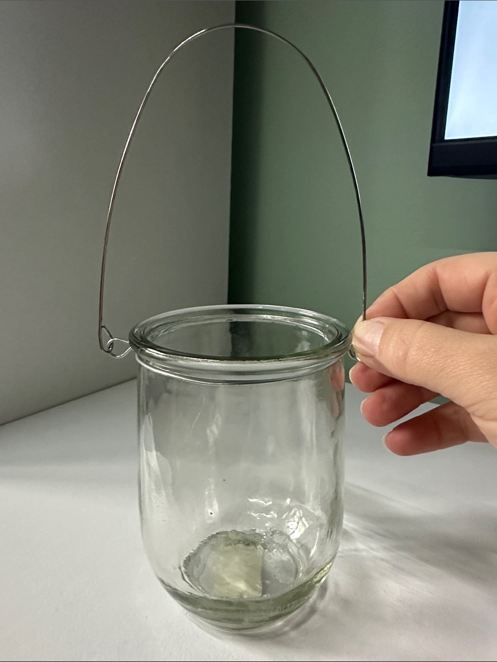 Kate Aspen Clear Glass Lantern with Metal Handle